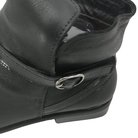 Naot Briza Black Ankle Chelsea Leather Boots Size 39 US 8-8.5 Hook & Loop Strap - Picture 4 of 10